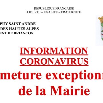 FERMETURE EXCEPTIONNELLE